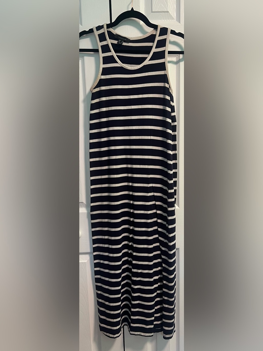 Atomostphere Sleeveless Navy and White Striped Tank Dress